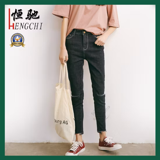 Pantalones vaqueros ajustados de mezclilla para mujer/señoras de pantalones vaqueros de elastano de algodón a la moda