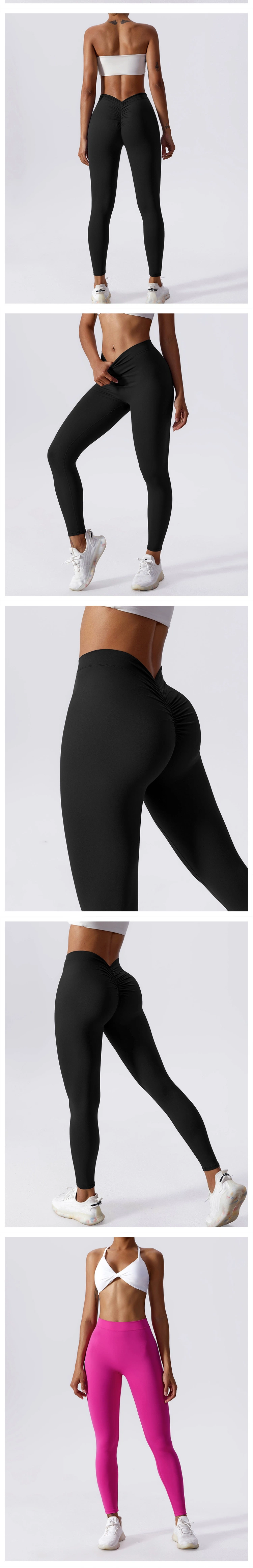 2023new Wholesale Hot Women Scrunch Butt Back V-Cut High Waisted Tummy Control Yoga Leggings Sports Fitness Gym Workout Leggings